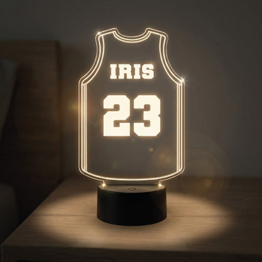 Lámpara Led Camiseta Baloncesto (Personaliza Nombre y Número)