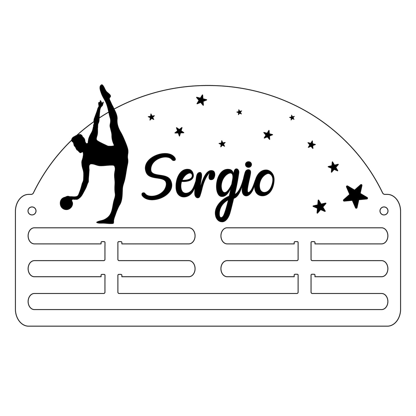 Medallero Gimnasia Personalizado (Estrellas Acrílico) - Chica/Chico