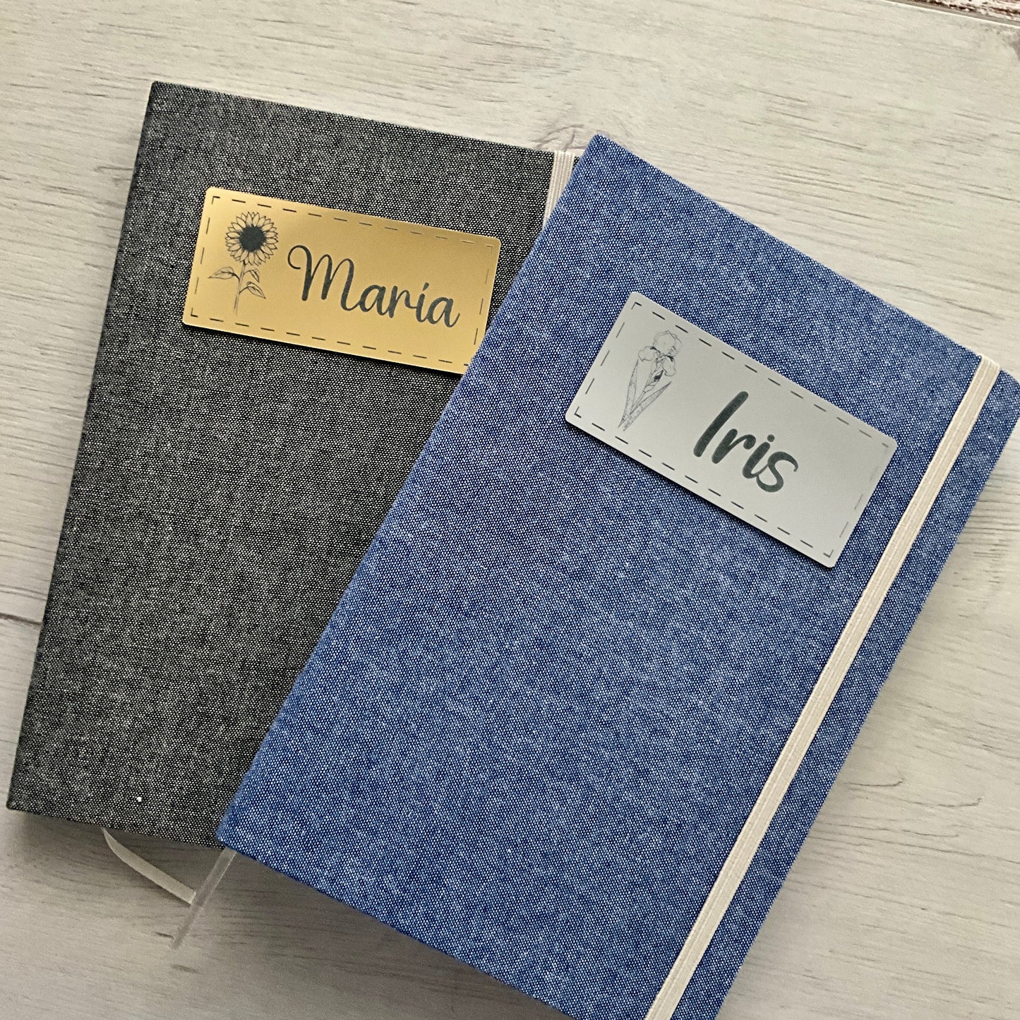 Libreta A5 personalizada Nombre+Flor