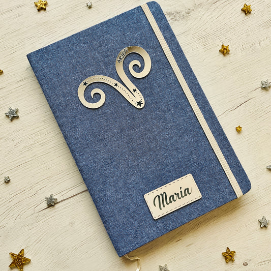 Libreta A5 personalizada Nombre + Signo Zodíaco