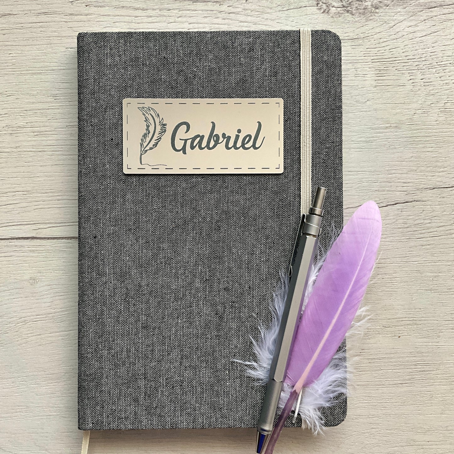 Libreta A5 personalizada Nombre + Pluma