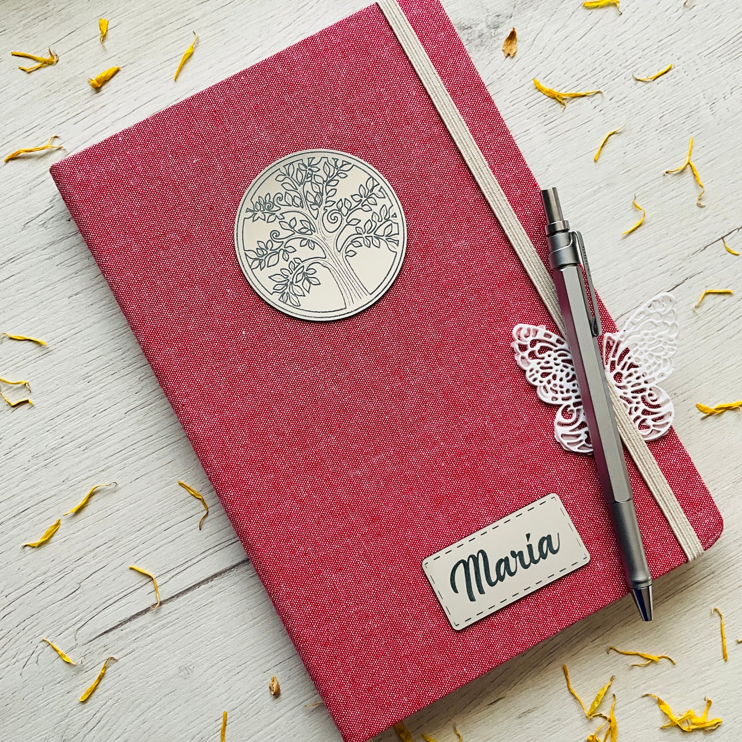 Libreta A5 personalizada Nombre + Árbol de la Vida o Flor de Loto
