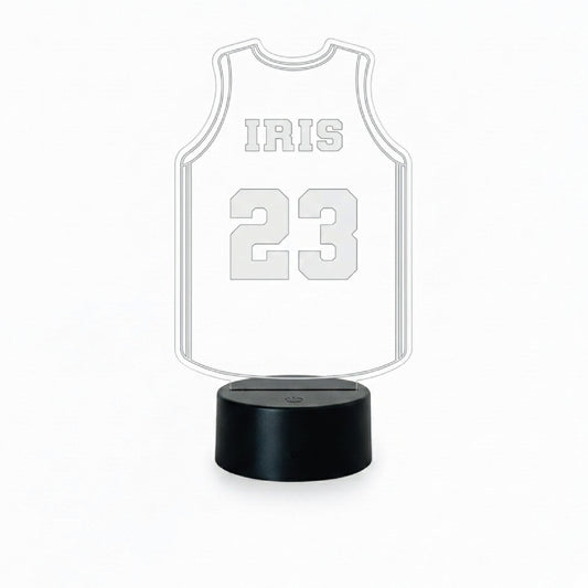 Lámpara Led Camiseta Baloncesto (Personaliza Nombre y Número)