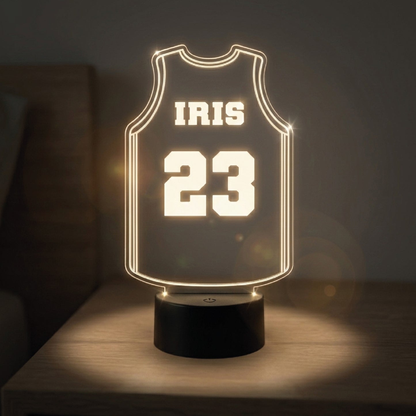 Lámpara Led Camiseta Baloncesto (Personaliza Nombre y Número)