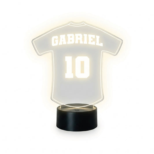 Lámpara Led Camiseta Fútbol (Personaliza Nombre y Número)