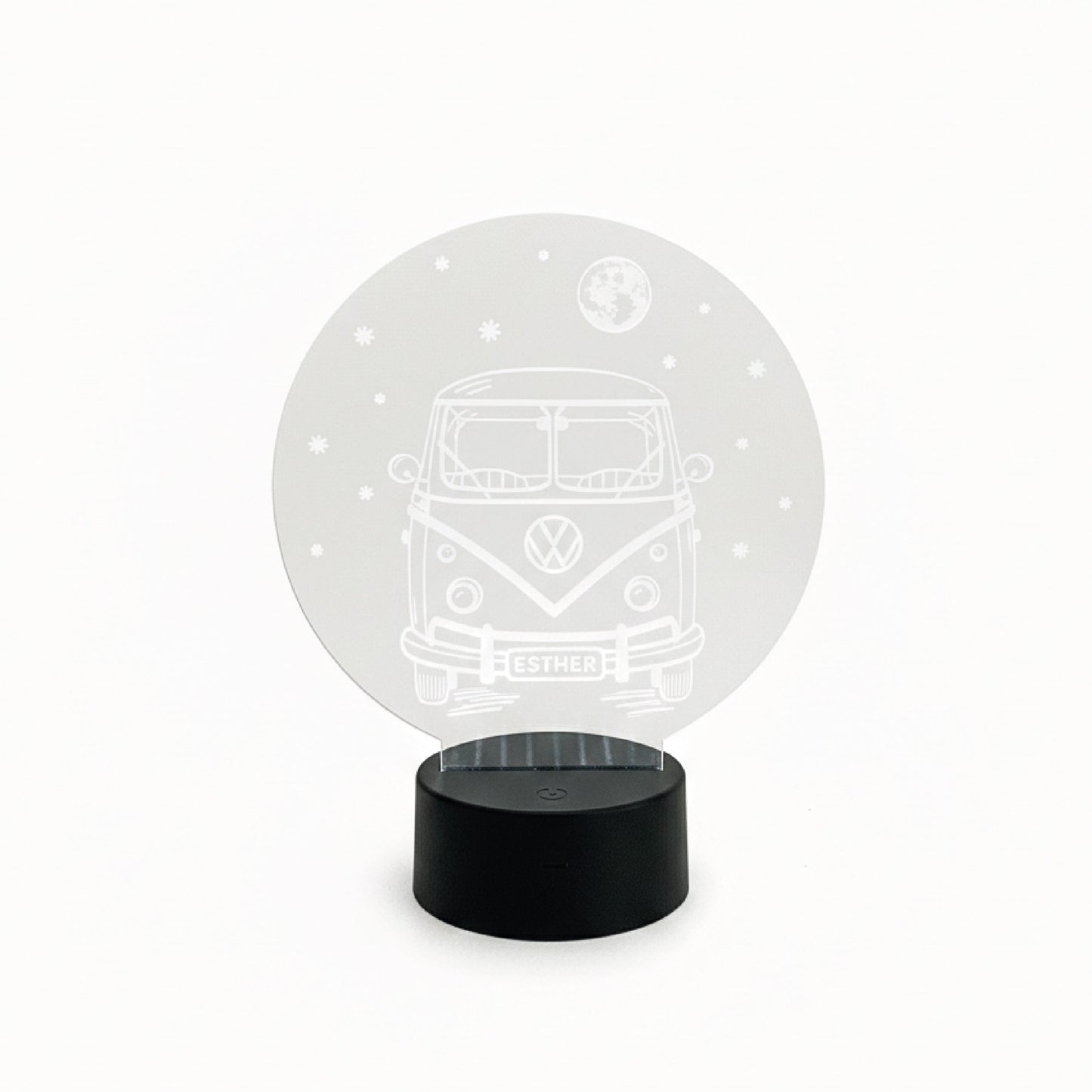 Lámpara Led Furgoneta Hippie + Nombre