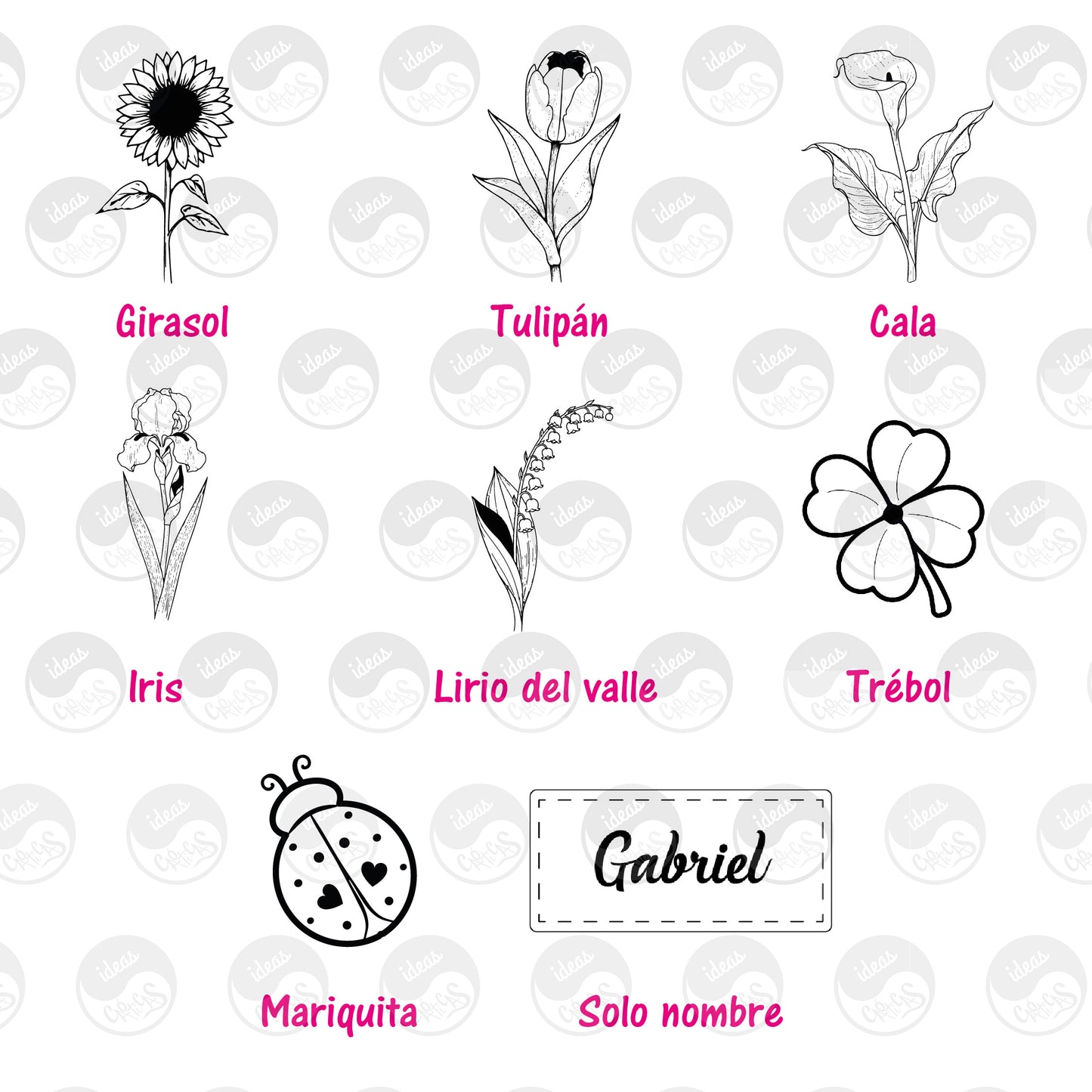 Libreta A5 personalizada Nombre+Flor