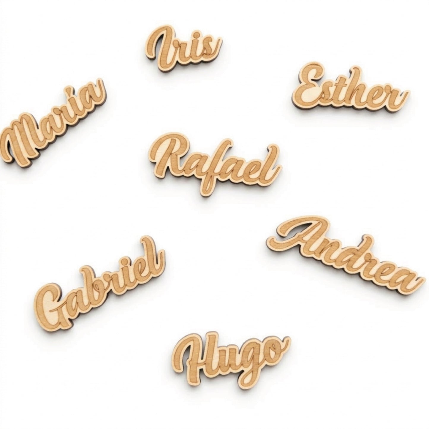 Marcasitios iniciales y nombre, marcasitios para bodas, marcasitios originales, marcasitios de madera de calidad, marcasitios de madera, marcasitios para comuniones, marcasitios para bautizos, marcasitios grabados de madera,