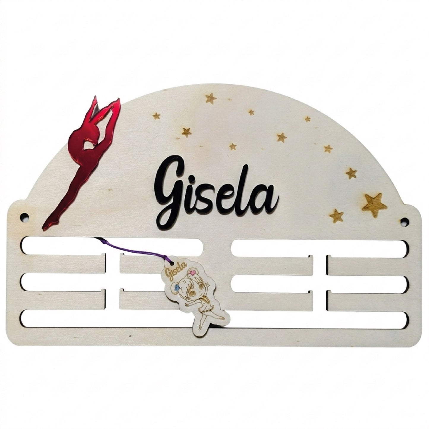 Medallero Gimnasia Personalizado (Estrellas Grabadas)