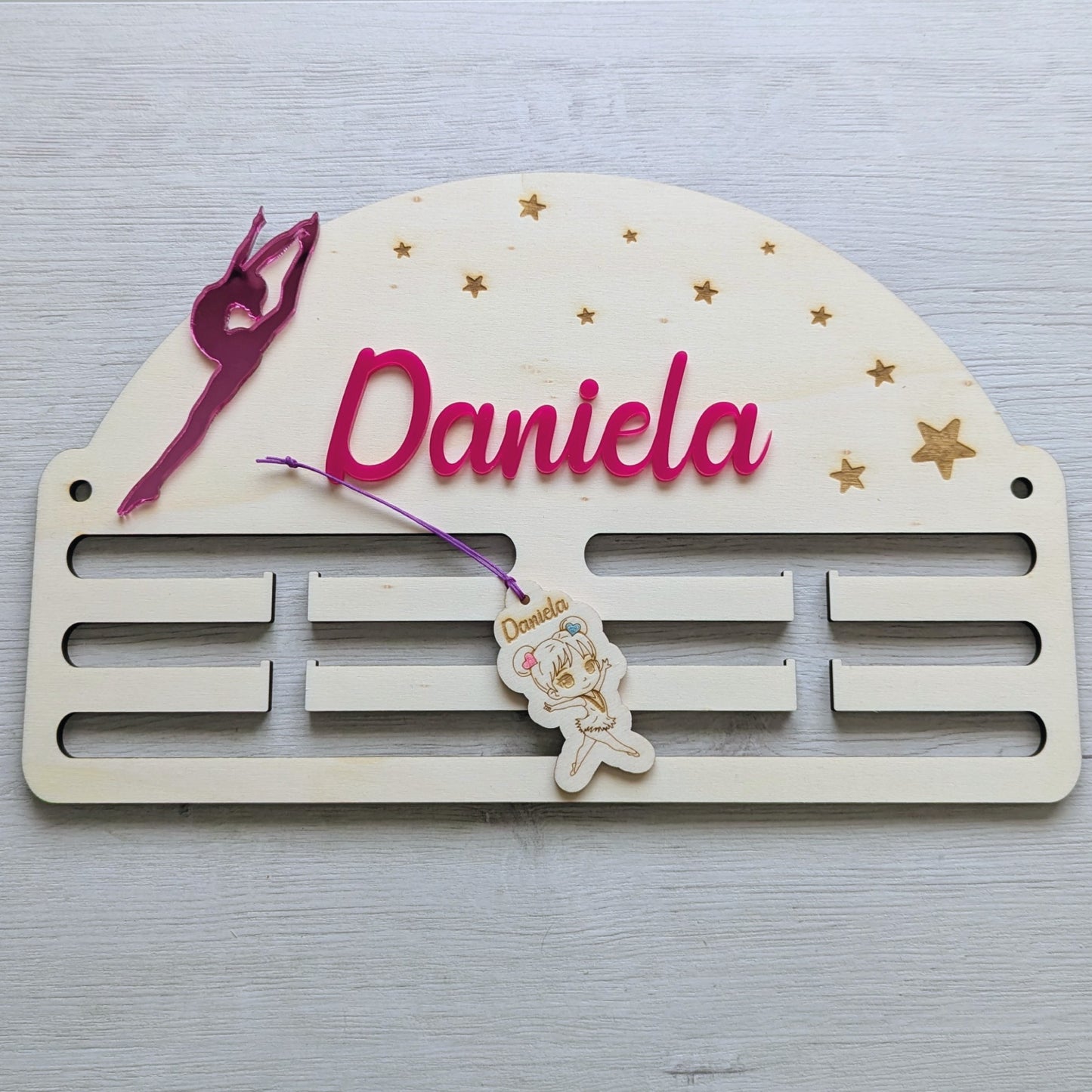 Medallero Gimnasia Personalizado (Estrellas Grabadas)