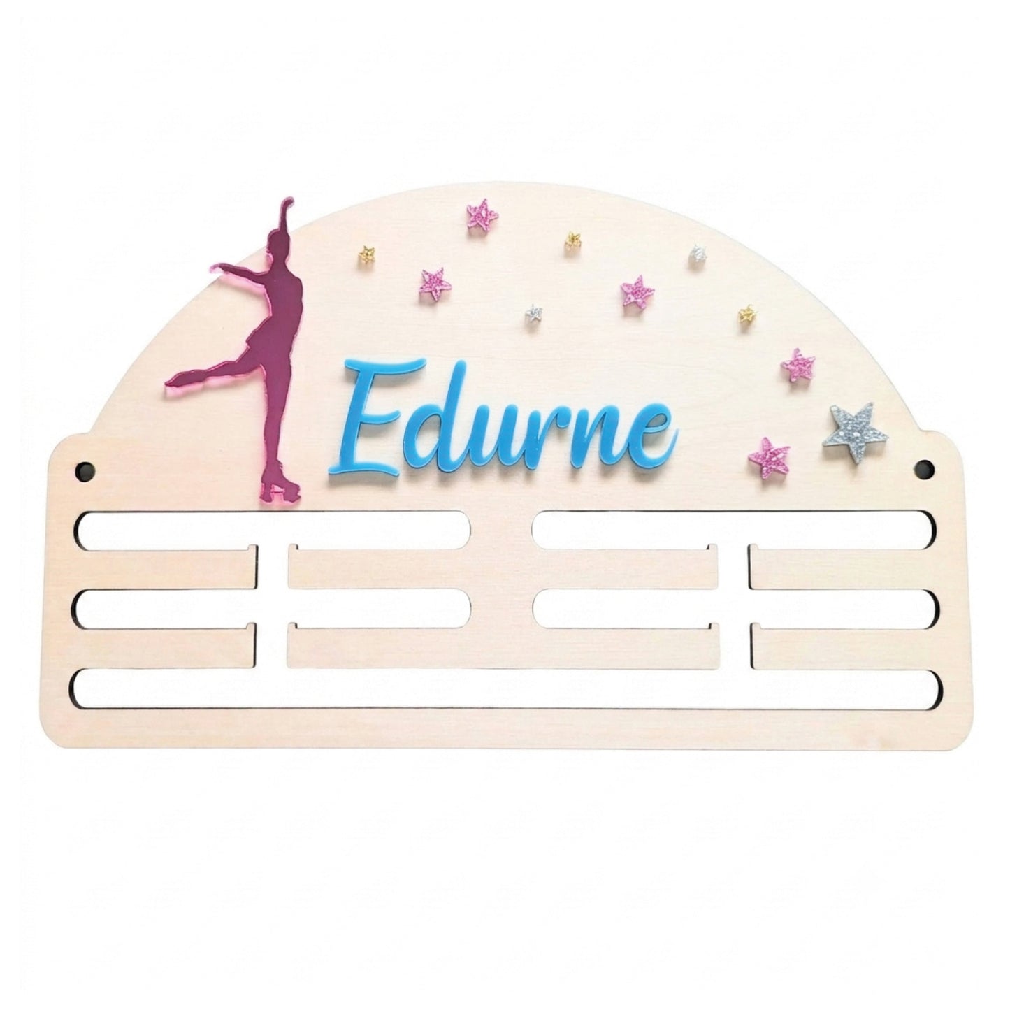 Medallero Patinaje Personalizado (Estrellas Acrílico)
