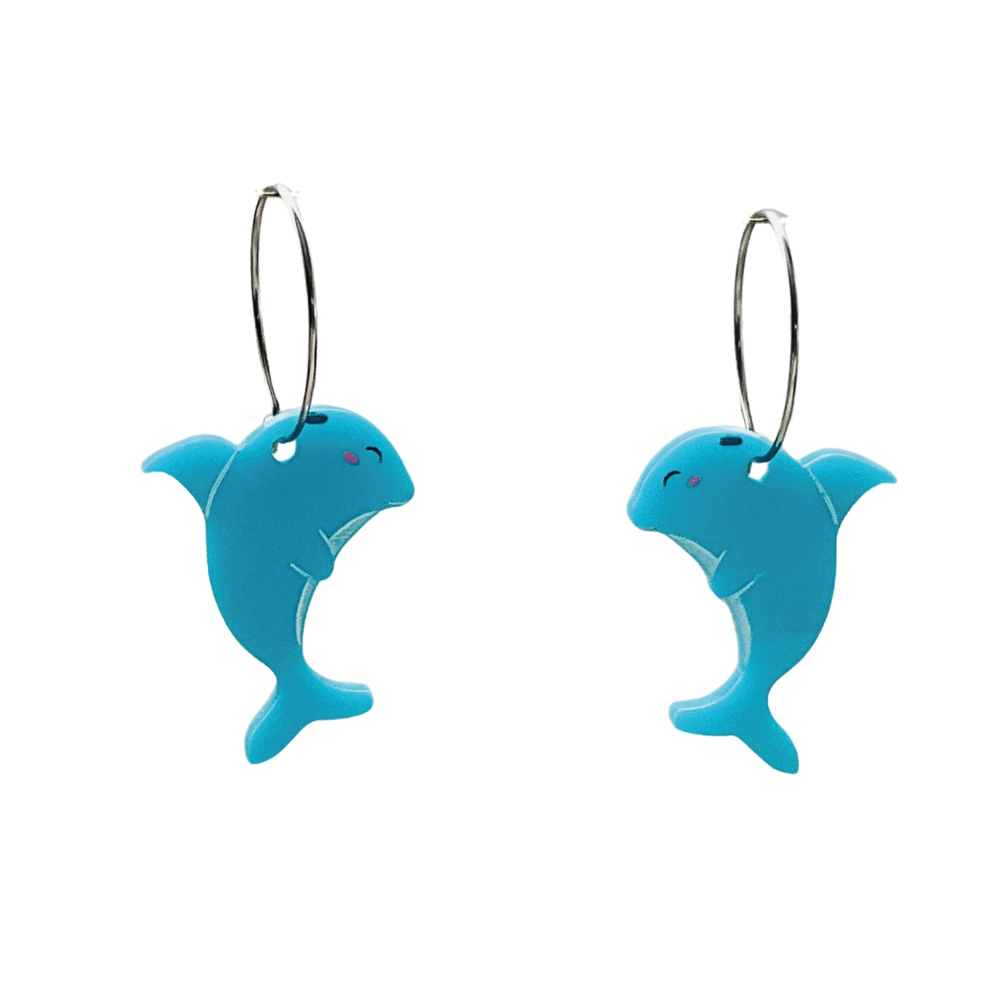 Par de Pendientes Delfines Acrílico. 3 cm.