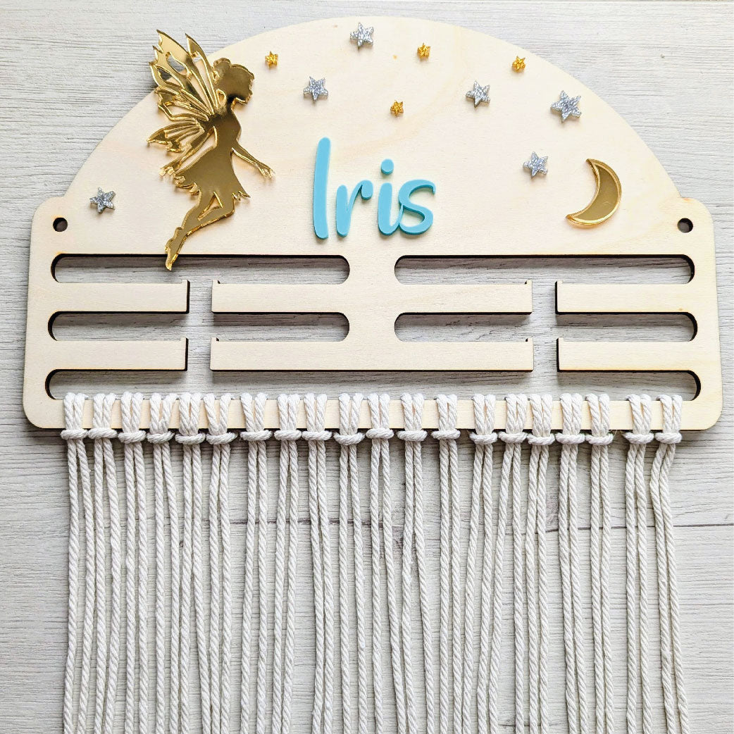 Organizador de lazos para el pelo personalizado con nombre. Almacenamiento de horquillas y diademas.